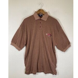 Retro Ocean Drive Mens XL Brown Ribbed Orlando Florida Short Sleeve Polo‎ Shirt